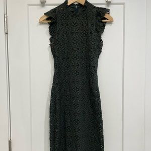 Zara lace green and brown dress